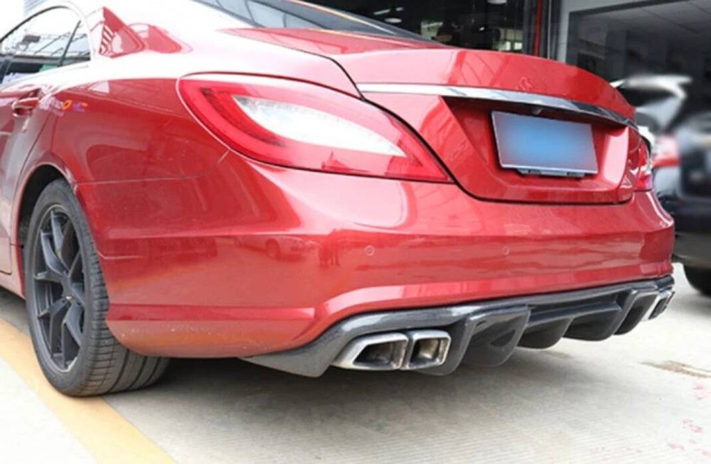 Class CLS Carbon Fiber Car Rear Diffuser Bumper Lip Spoiler For Benz ...