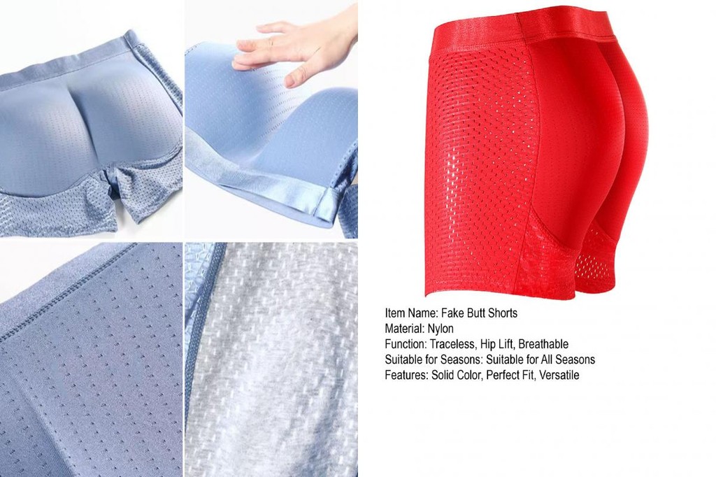 Skym* Comfortable Butt Lift Boxers Hip Padded Boxers Men's Padded Butt ...