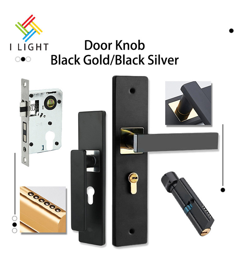 (Fast Delivery) Anti Theft Door Knob Gold/Silver Silent Domestic Use