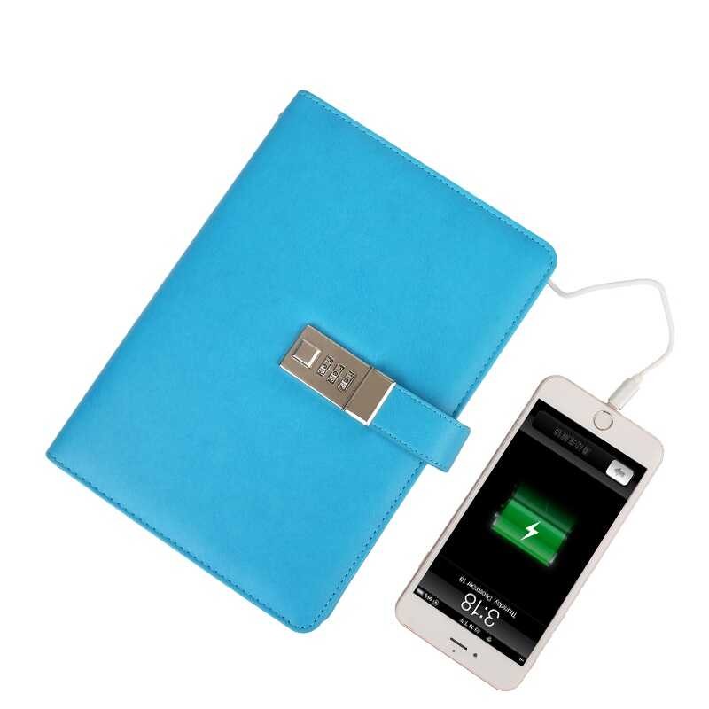 Leather PU Code Lock Pas Diary With Power Bank | Shopee Philippines