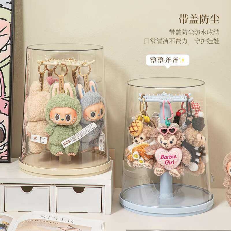 Labubu Plush Doll Display Box Rotating Transparent Labubu Plush Toy ...