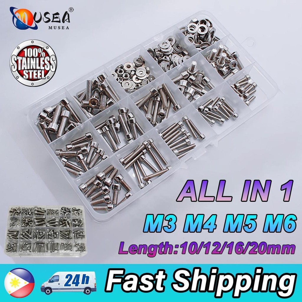 201 Stainless Steel Hex Socket Screw Assortment Kit 10 15 24 Grids ...