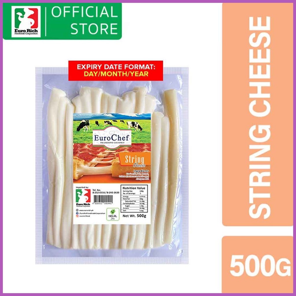 ♀ ⚽︎ Euro Chef Mozzarella String Cheese 500g (EXPIRY DATE: D/M/Y ...
