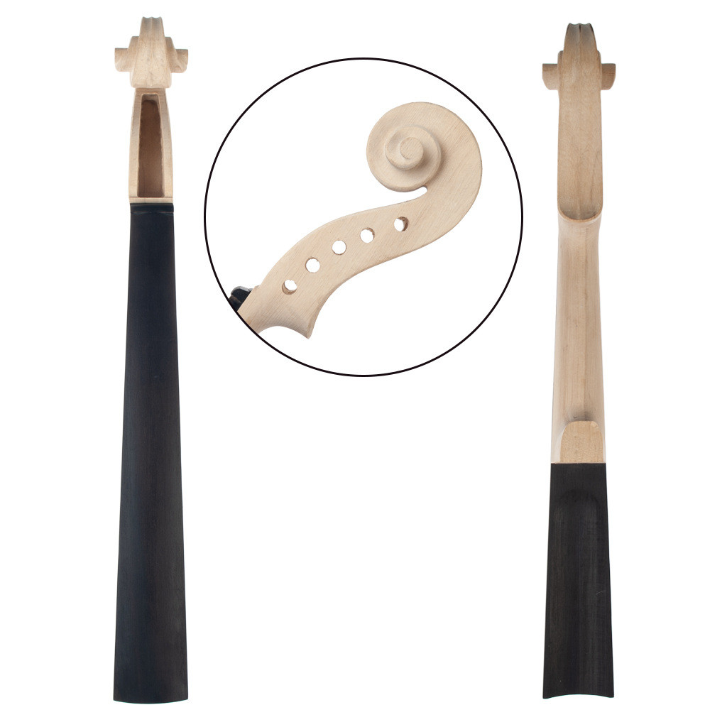 4/4 Violin 5 String Headstock with Ebony Fingerboard Violin Head Wool ...