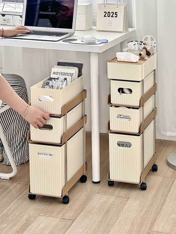 Movable Under Table Small Cart Storage Rack, Home Table Edge Crevice ...