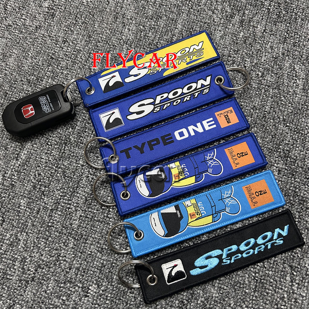 Spoon Sports Embroidered Keys Tag JDM Style Keychains for Honda Type ...
