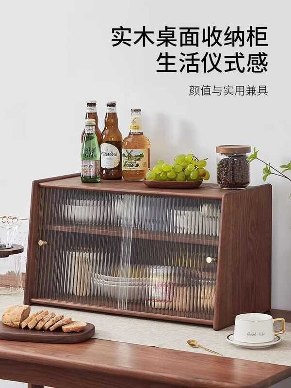 ☑☑ Solid Wood Sideboard Tabletop Dining Table Tea Set Organizer ...