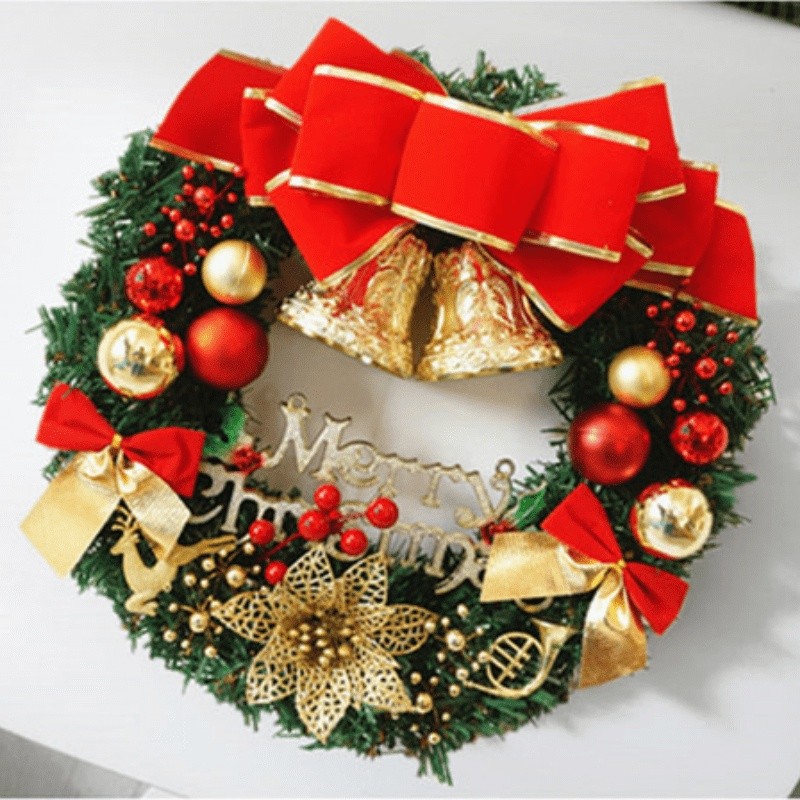 COD【Manila】Christmas wreath Christmas decorations Christmas tree door ...