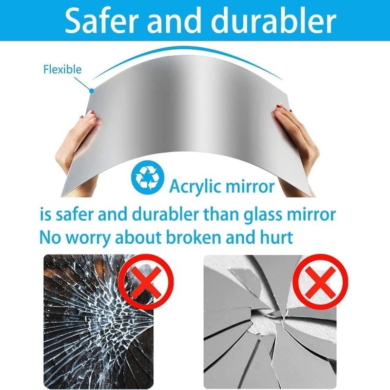 Acrylic Self Adhesive Mirror Decal - Flexible Wall Stickers - Home Wall ...