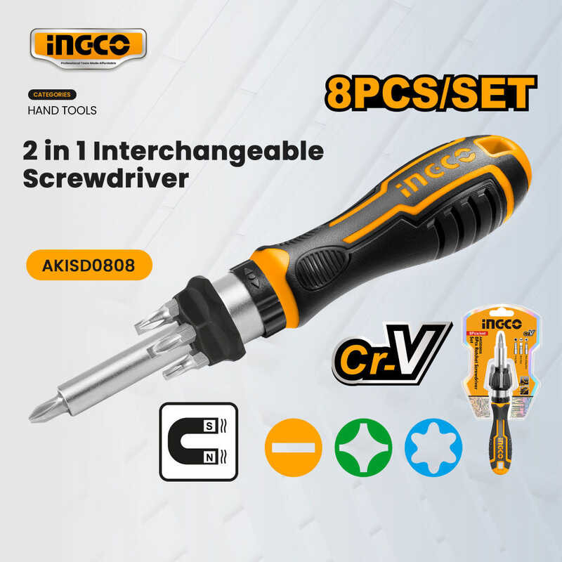 INGCO Akisd0808 8Pcs Ratchet Screwdriver Set IHT 64B 843 | Shopee ...