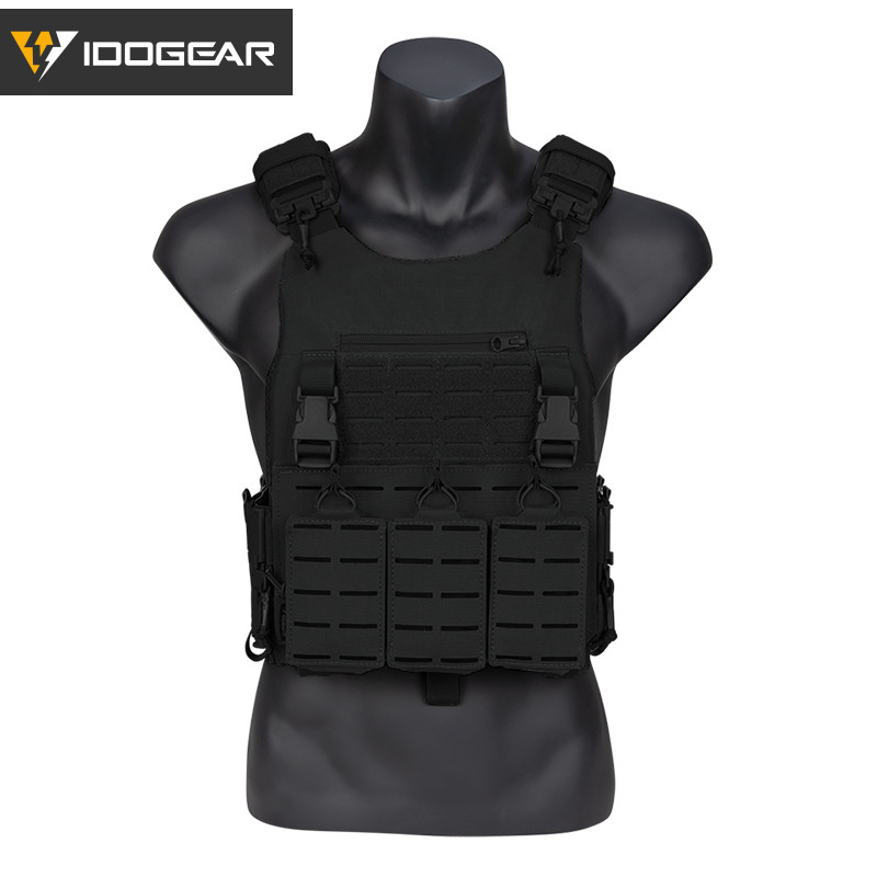 Gilet tactique IDOGEAR support de plaque airsoft découpe