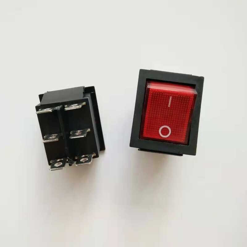 Red/Green 6-pin 2nd gear KCD2 boat shaped switch button with light boat ...