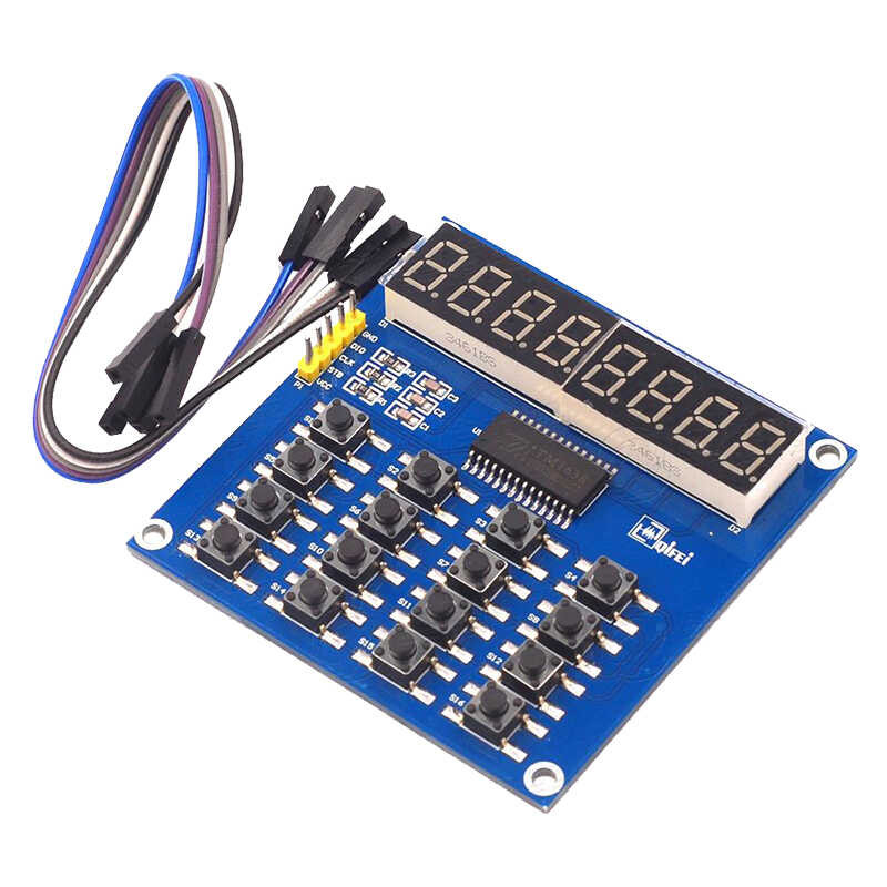 16 keyboard and 8-bit digital display module TM1638/3-wire control ...