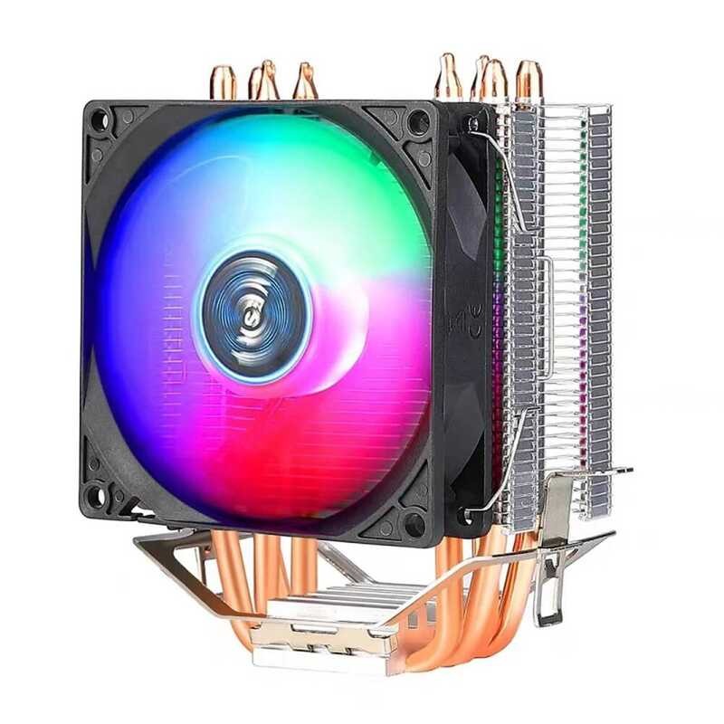 CPU Radiator RGB 4 Heat Pipe 9Cm Cooler Fan Hydraulic Bearings Colorful ...