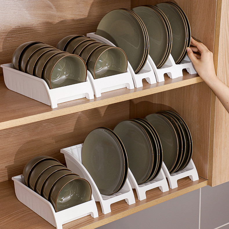 New Plate Organiser For Kitchen Home Plastic Space Saving Bowl Cupboard ...