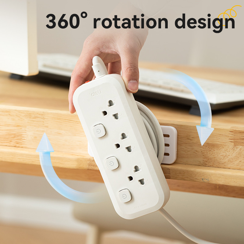 Deli Socket Holder Cable Organizer Self Adhesive Wall Mounted Socket ...