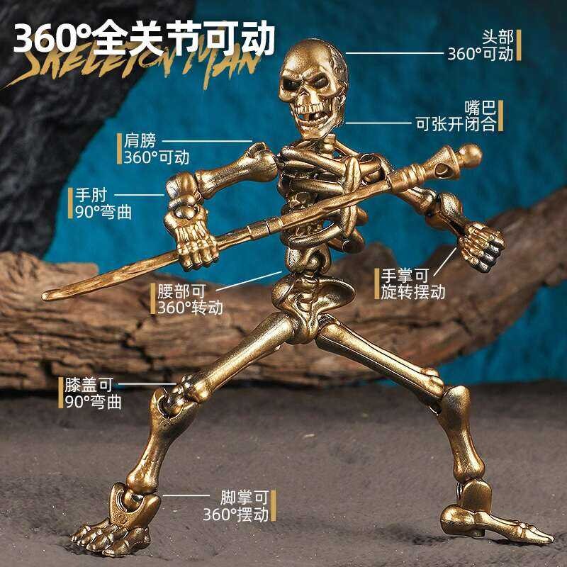 Skeleton Soldier Magnetic Movable Bone Joint Figure Painted Version ...