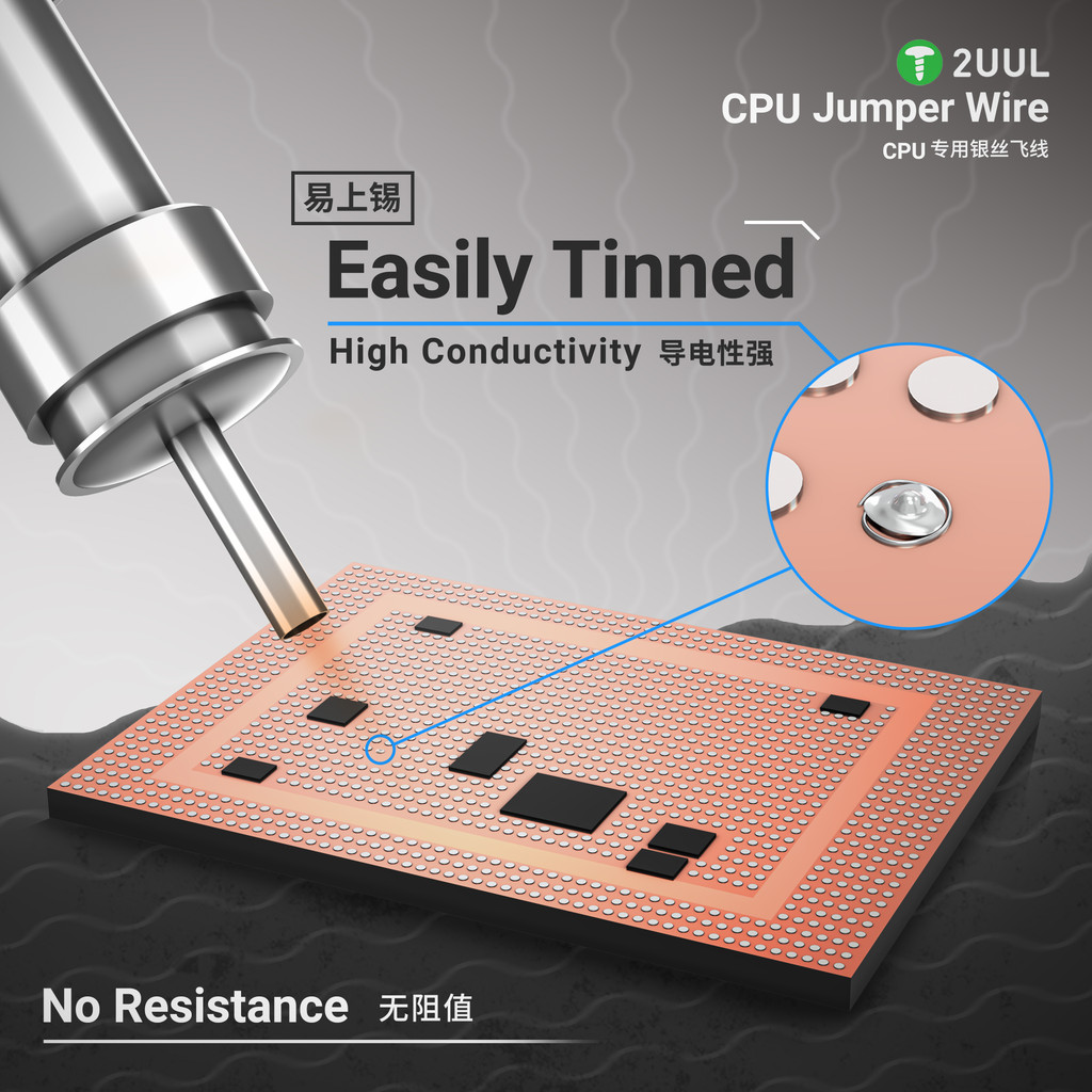 2UUL FX-002S Ultra-Soft CPU Jumper Wire - 0.01mm Conductive Cable 100m ...