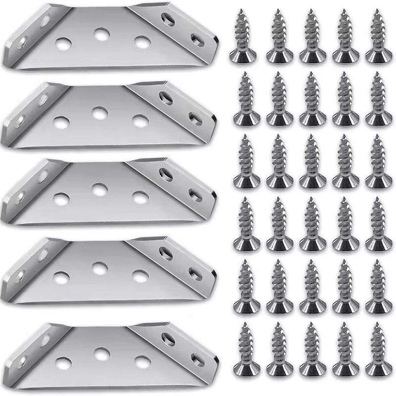 10/20/50Sets Stainless Steel Corner Brackets/Furniture Angle Shelf ...