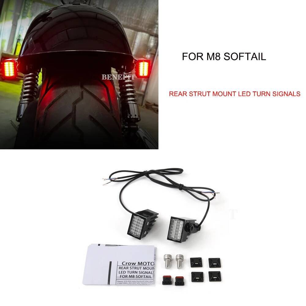 Mini Rear Fender Struts Turn Signal Lights NEW Motorcycle FOR Harley ...