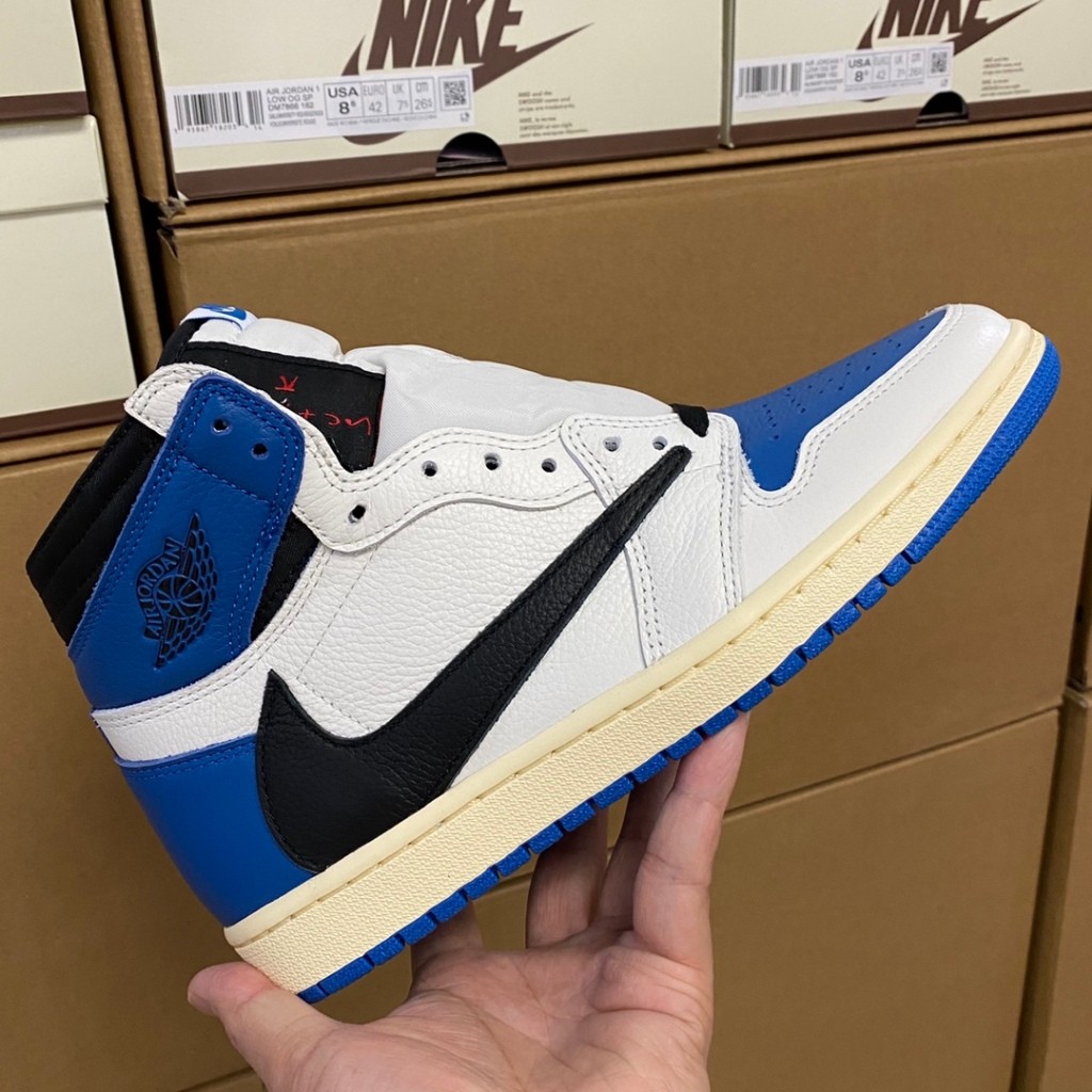 2024【Ljr 10】Fragment x Travis scott x Air Jordan 1 high og blue AJ1 ...
