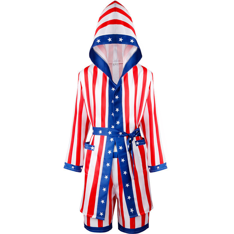 Boxing champion Rocky Balboa adult battle robe boxing suit American ...
