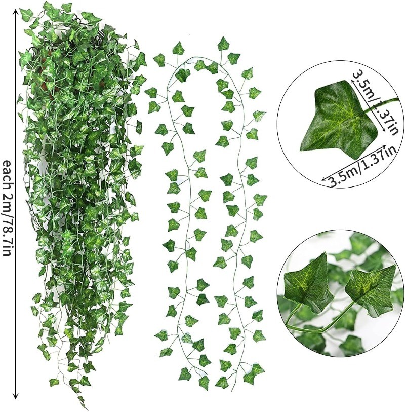 Artificial Vines For Bedroom Fake Ivy Vines For Room Decor Fake Vines With Fake Leaves Garland Hanging Wall Indoor Outdoor Decoration