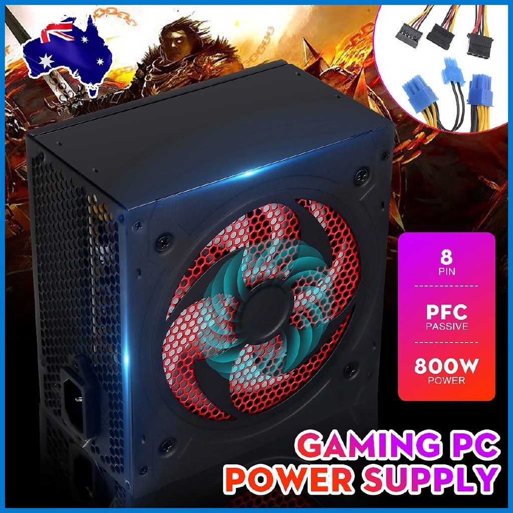 Gaming PC Power Supply PFC Silent Fan ATX 20+4pin 12V PC Computer SATA ...