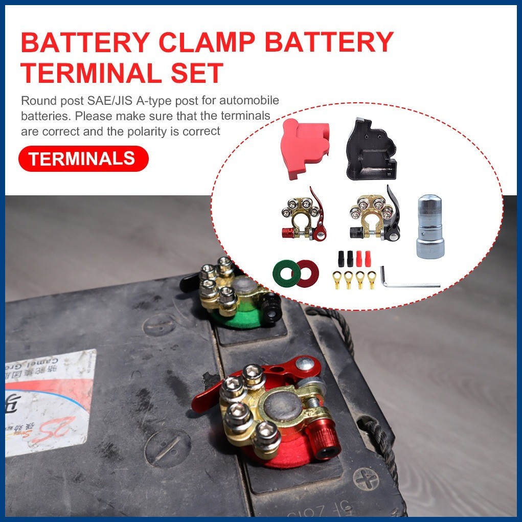 2x Car Battery Terminals Positive Negative Pair 7mm – UK MOTOR FACTORS