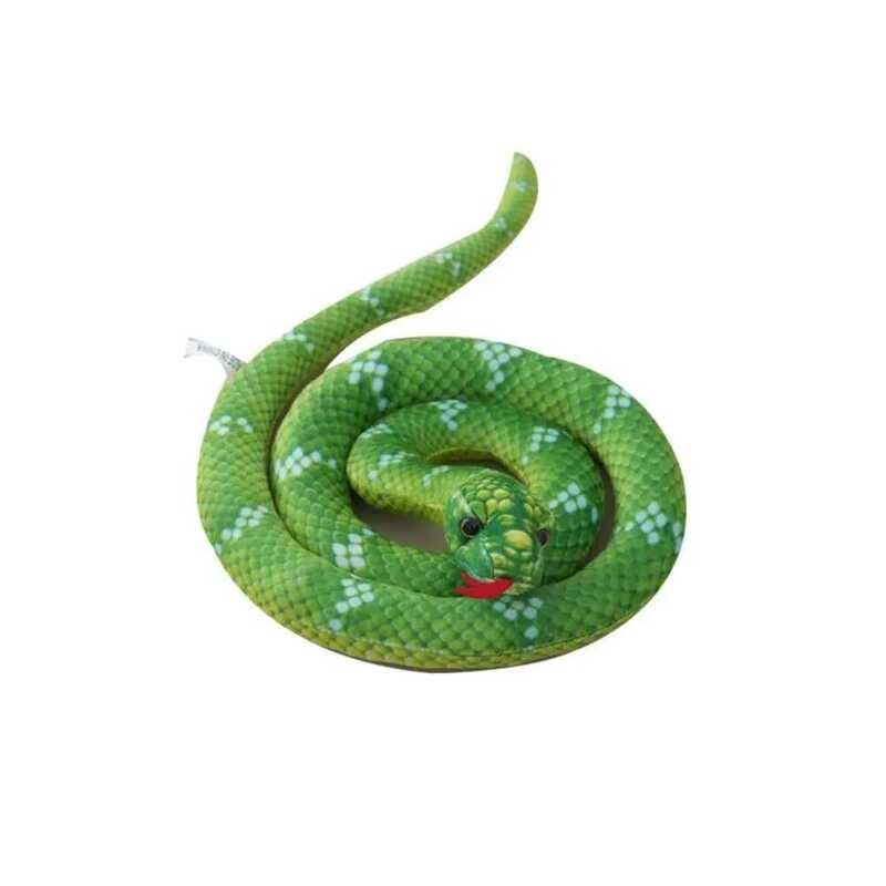 Brown / Green Red Realistic Snake Plush Toy Fun Cute Creative Animal ...