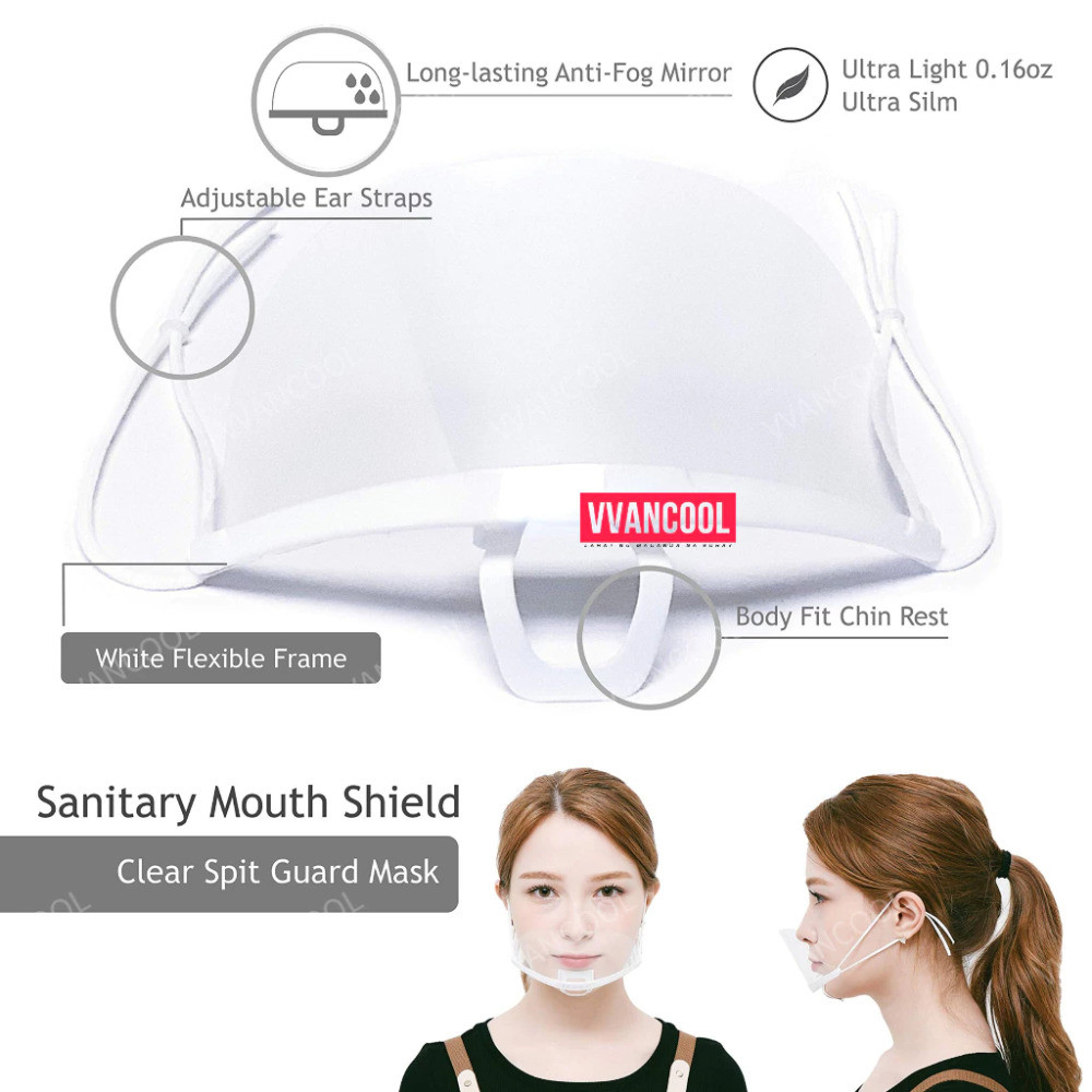 10Pcs Food Sanitary Mouth Mask Cooking Guard Reusable Shield Protection ...