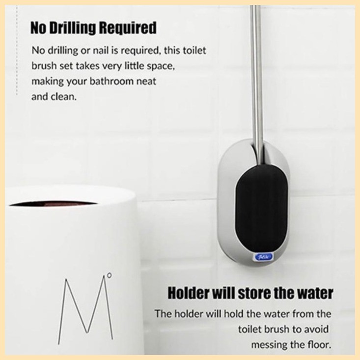 BH-286 Toilet Brush Long Handle Wall-Mounted Magic Stick Household ...