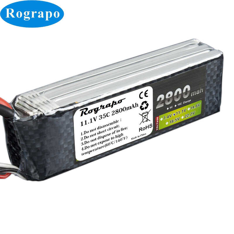 RC Lipo-batterij 2800mAh 11,1V 3S – Met T-type Stekker, Voor RC-auto's, Vliegtuigen, Drones En Quadcopters