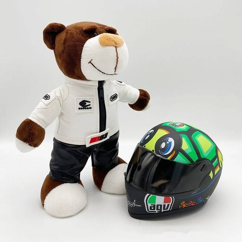 bike helmet for teddy bear Motorcycle Cover - Bring cuddly charm to your ride with our Teddy Bear Motorcycle Helmet Cover HY Decoration30cm Cute Teddy Doll