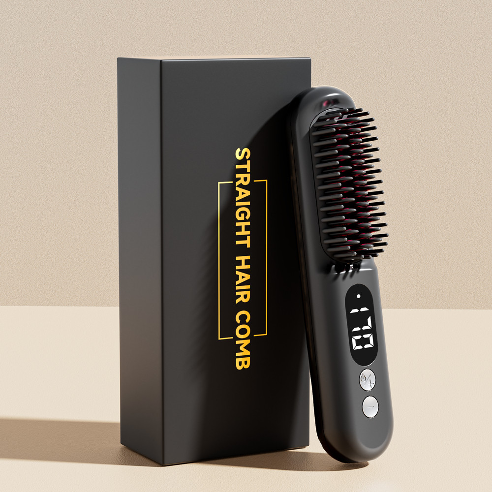 Nimin Cordless Hair Straightener Brush, Rechargeable Hair Styler and ...
