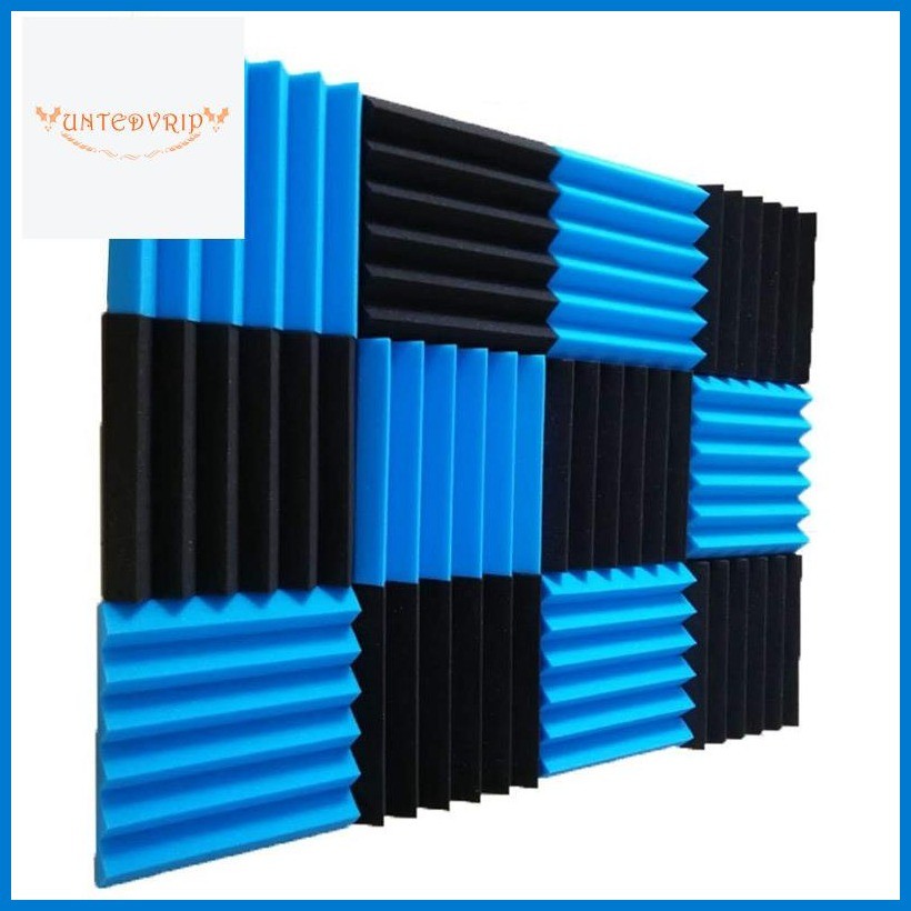 12 Pcs Acoustic Panel Studio Soundproof Foam Wedge Tile Fireproof ...