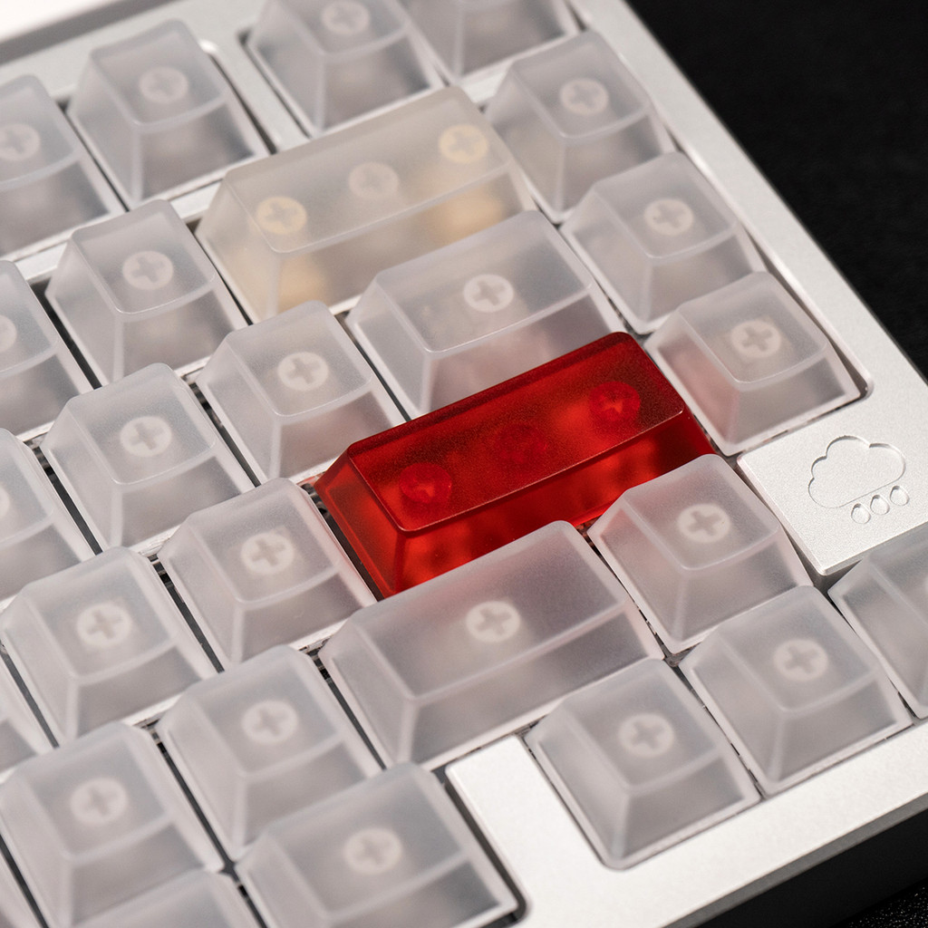 Foggy Transparent Keycaps White / Red Blanks Cherry Profile 151 Keycap ...