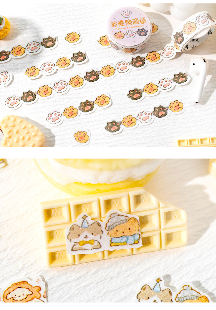 Cute Washi Tape Set,12 Rolls Kawaii Animals Decorative Tape Masking Washi Tape For Journaling
