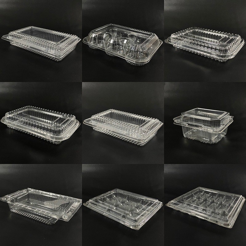 10pcs Disposable Clear Plastic Boxes Clamshell Food Container For Cakes ...