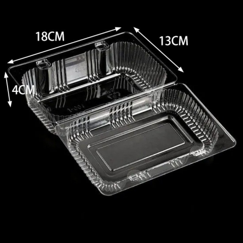 10pcs Disposable Clear Plastic Boxes Clamshell Food Container For Cakes ...