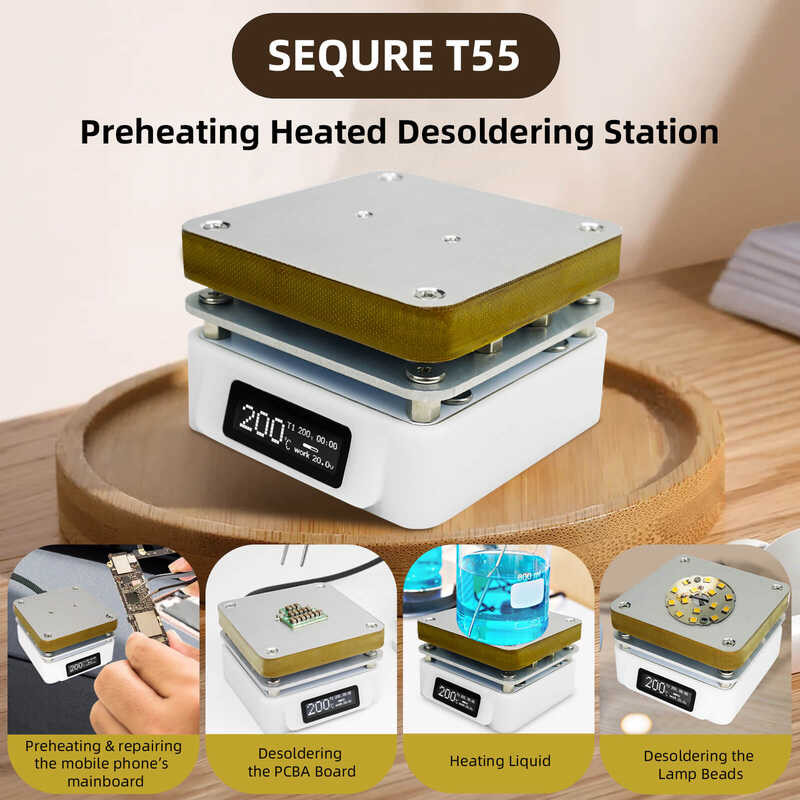 T55 SEQURE Preheating Rework Station, Constant Temp Adjustable ...