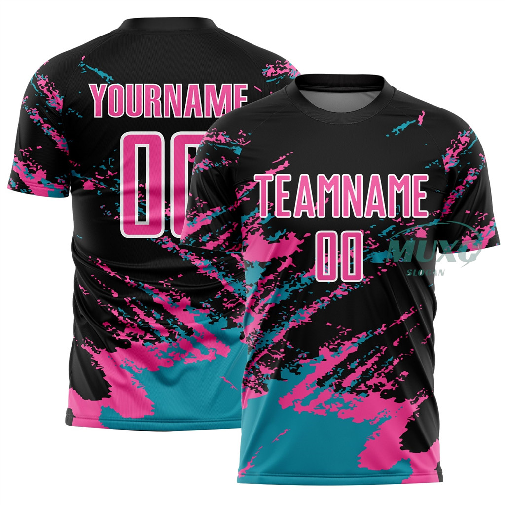 Free customization 】Custom Black Pink-Teal Abstract Fragment Art Splash ...