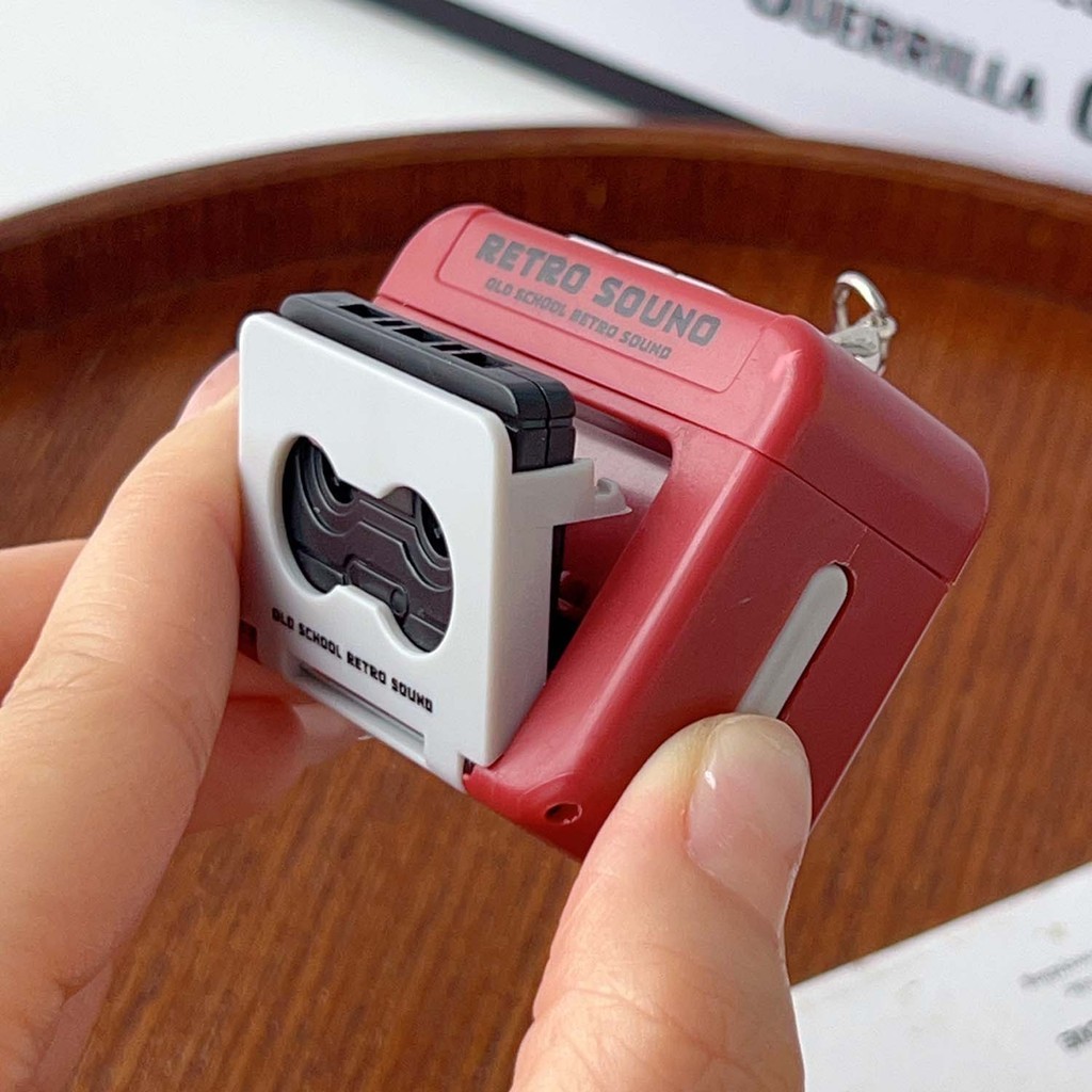 Vintage Tape Recorder Pendant Keychain - Mini Recordable Retro Cassette ...