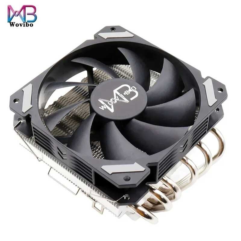 6 Heats 829 2 CPU Cooler Fan Low Profile Radiator Ultra Slim 4Pin PWM ...