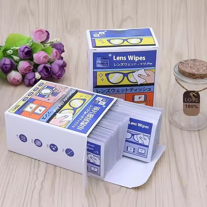 100pcs Disposable Eyeglasses Lens Cleaning Cloth Anti Fog Wet Wipe ...
