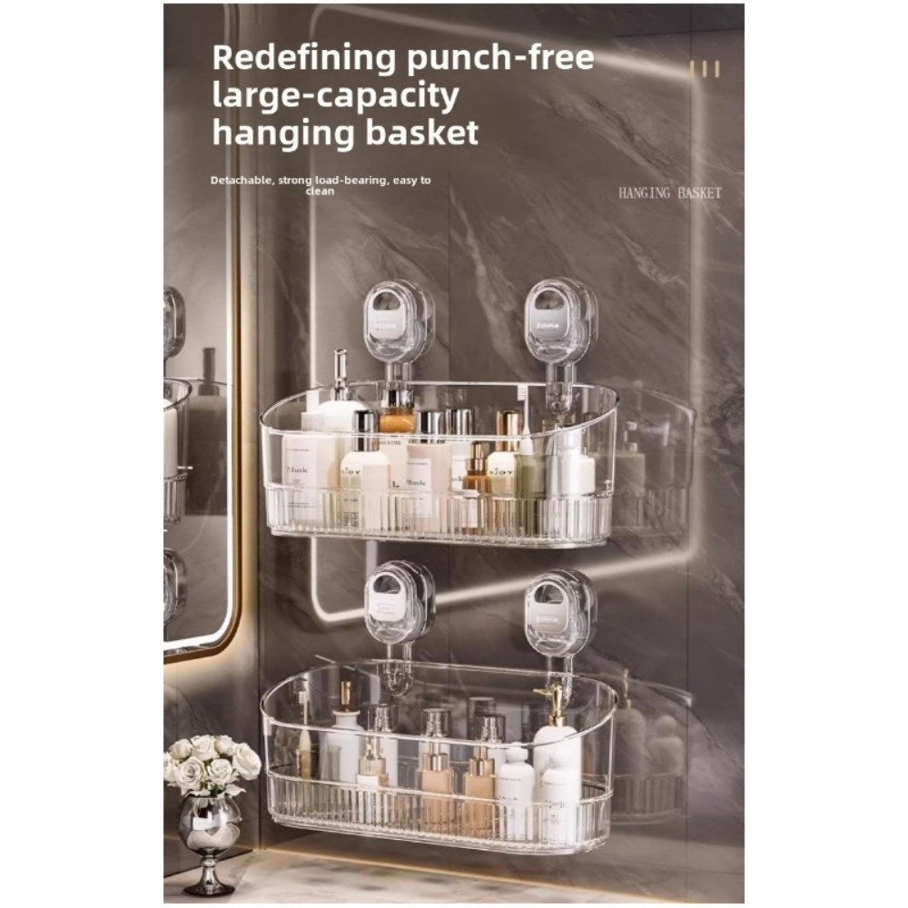 LightLuxury Punch-Free Bathroom Drain Storage Toiletries Storage Box ...
