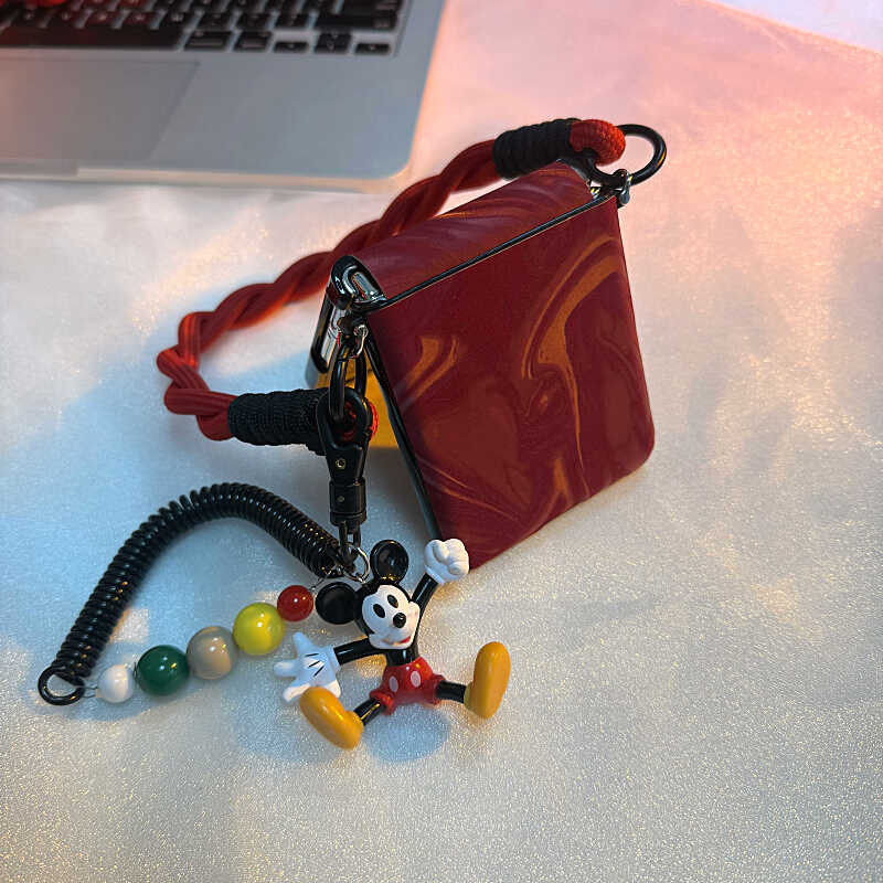 Red water ripple side buckle black Mickey Fried Dough Twists rope is ...