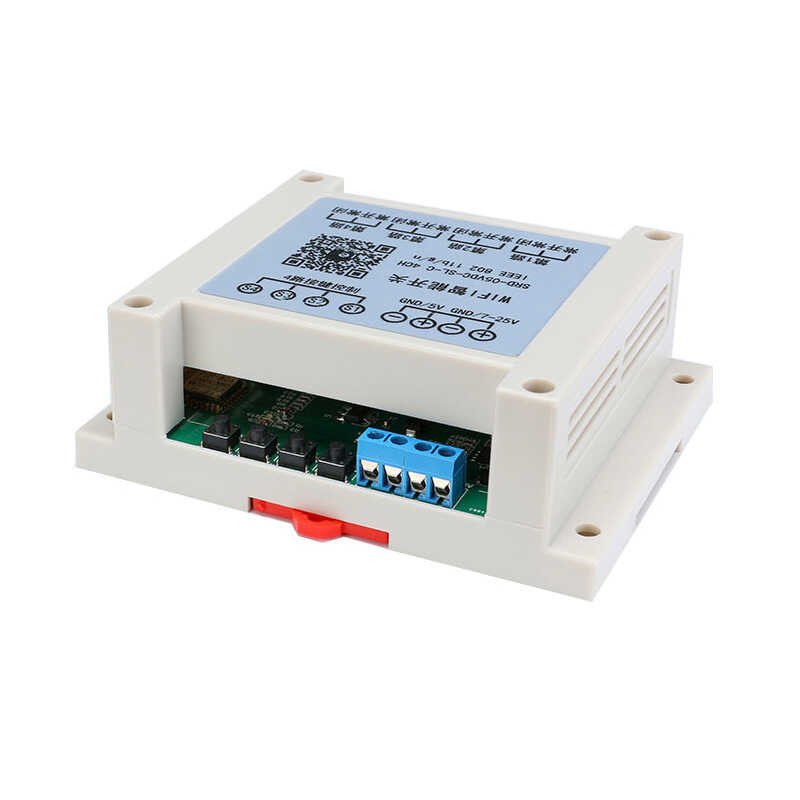 Four way WiFi relay module bare board/with shell mobile APP timed ...