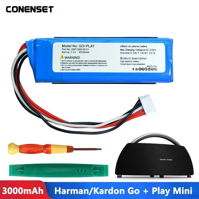 Akku passend für Harman Kardon Go Play, Li-Polymer, 7,4V, 3000mAh, 22,2Wh Akku f