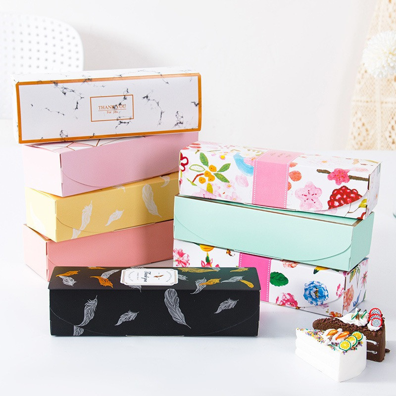 10Pcs Pastry Paper Box Elegant Rectangular Kraft Paper Packaging Box ...